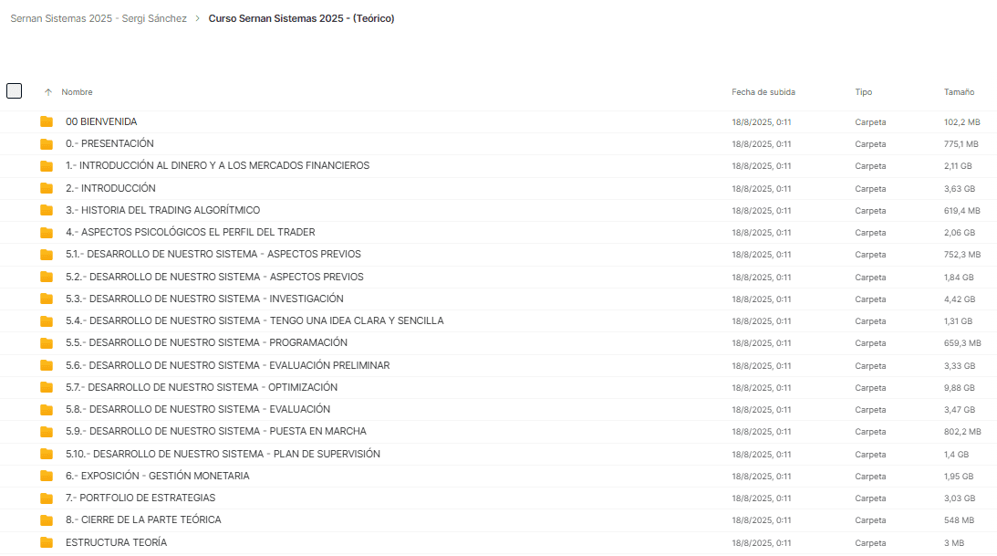 CURSO DE TRADING ALGORITMICO SERSAN SISTEMAS SERGI SANCHEZ 2025 - Imagen 2